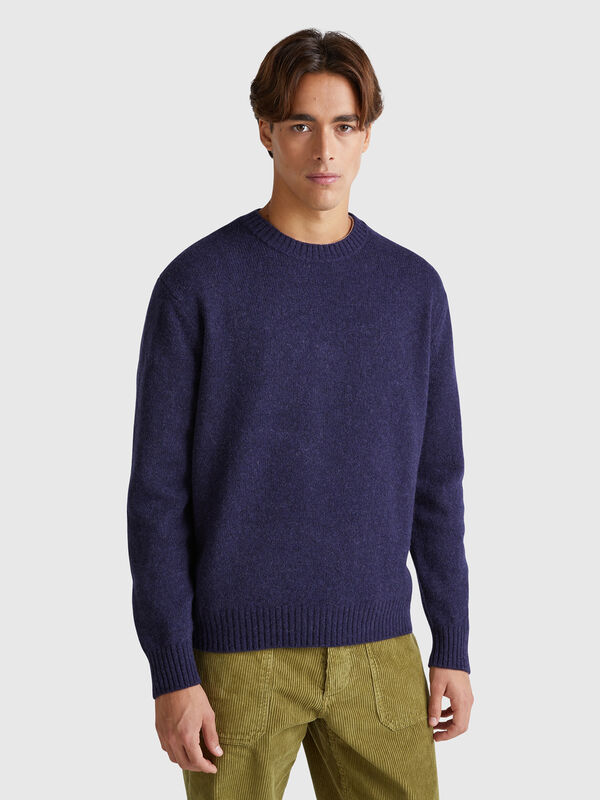 Jersey relaxed fit de pura lana Shetland Hombre