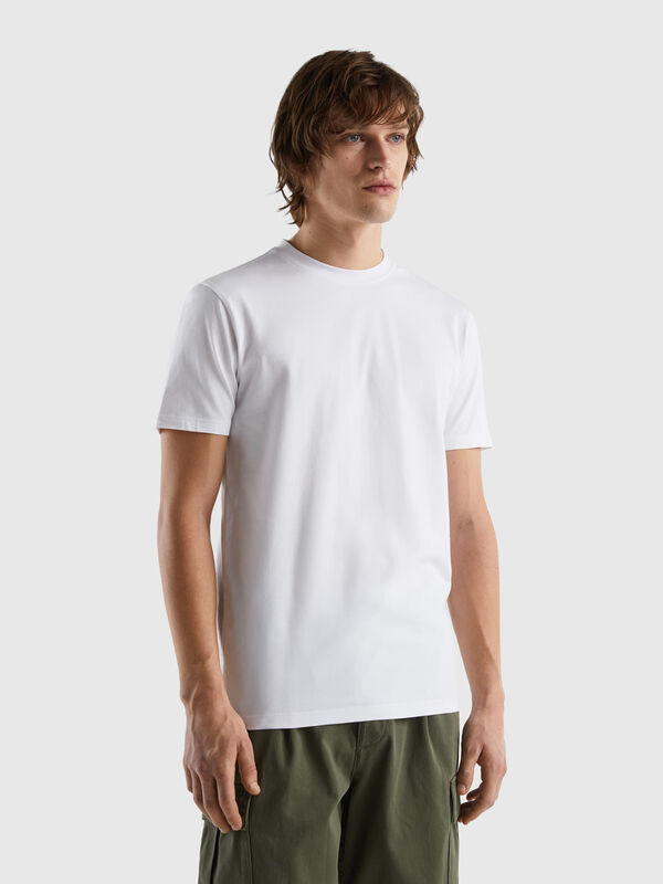 Camiseta slim fit de algodón elástico Hombre