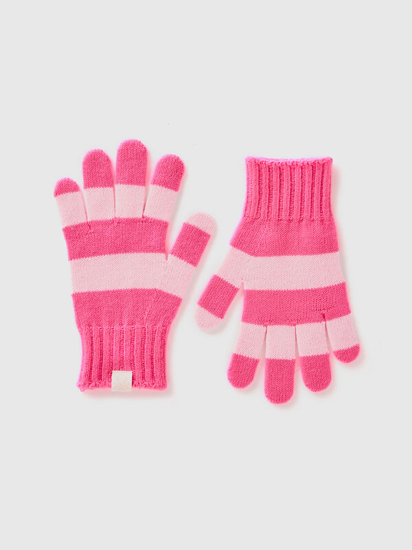 Guantes de punto con rayas Niño