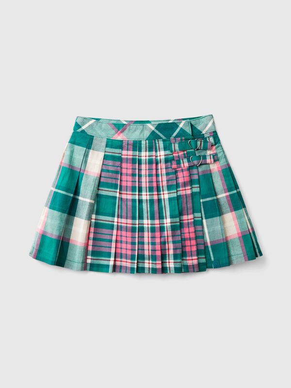 Falda con pliegues de cuadros Niña