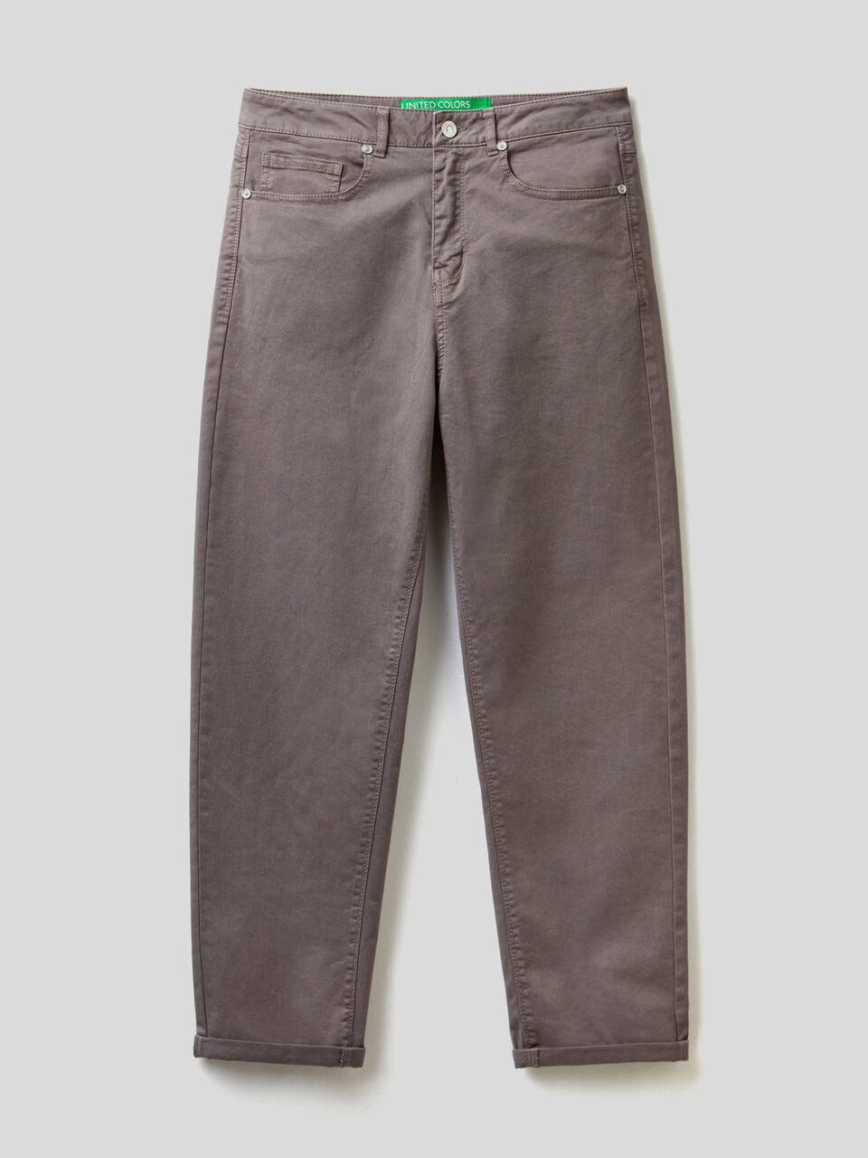 Pantalón boyfriend de algodón elástico image number 1