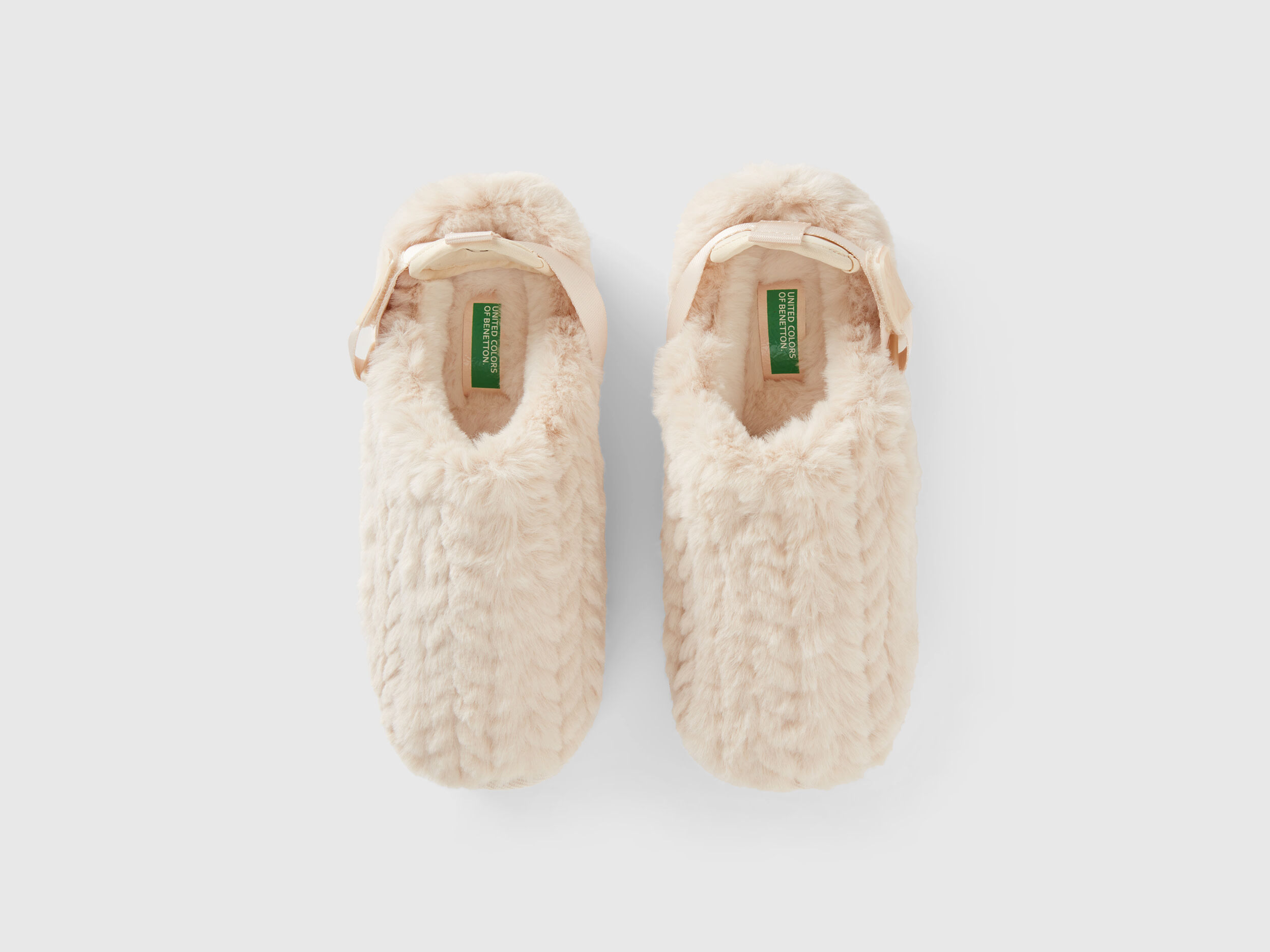 Zuecos de pelo sintético - Beige | Benetton