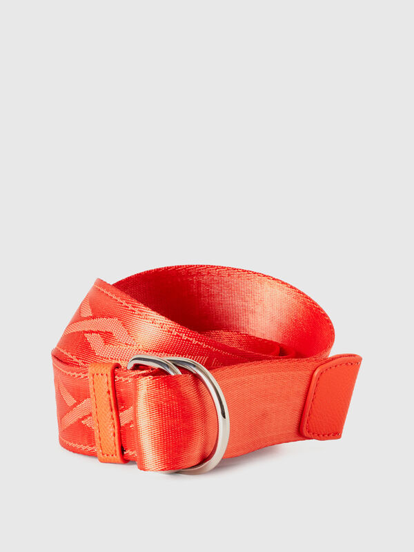 Cinturón rojo con anilla doble Mujer