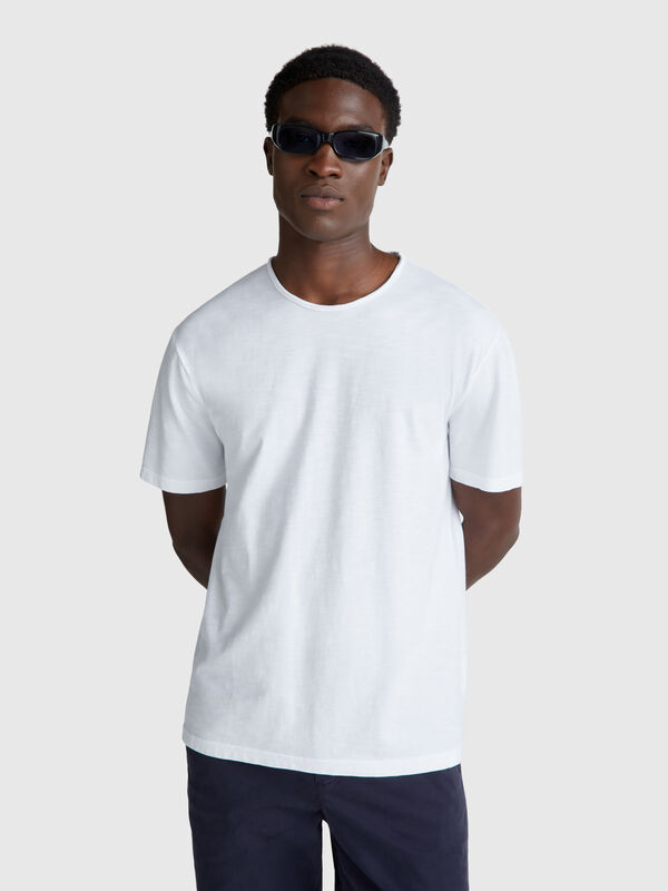 Camiseta de algodón flameado Hombre