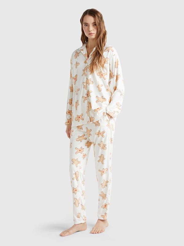 Pantalón con estampado de galleta Mujer