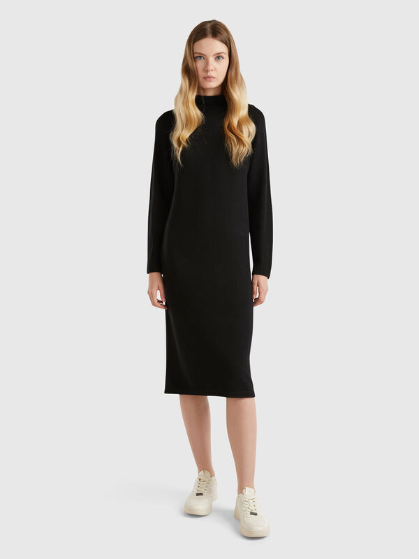 Vestido midi de cachemir mixto Mujer