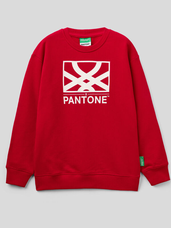 Sudadera cerrada roja BenettonxPantone™ Niño