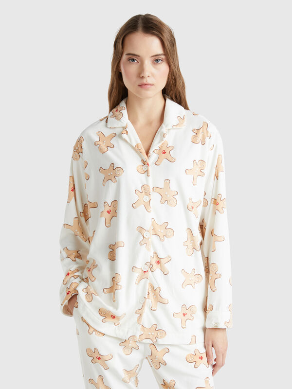 Chaqueta de pijama con estampado de galleta Mujer