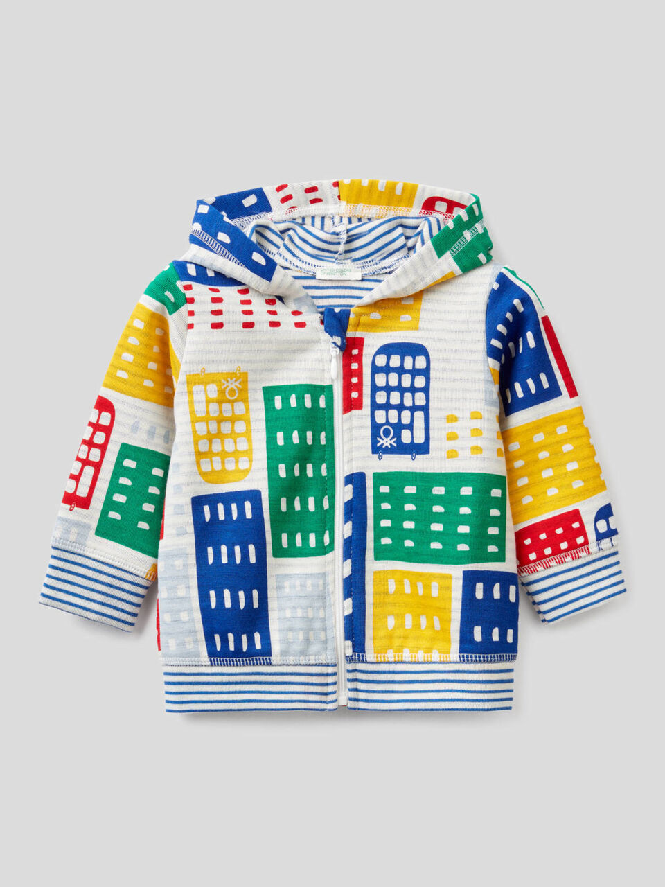 Sudadera de algodón orgánico elástico con capucha image number 1