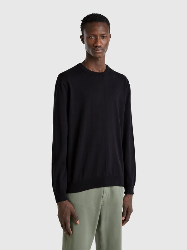 Jersey de cuello redondo de 100% algodón Hombre