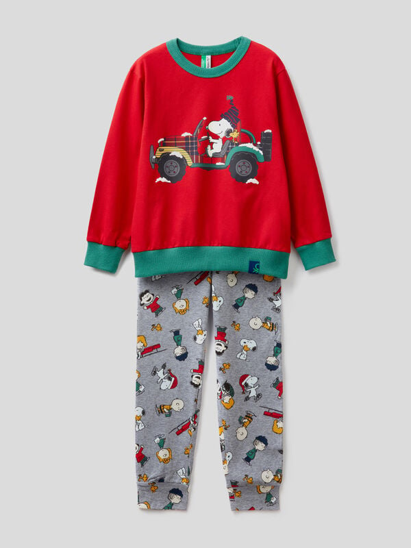 Pijama de Snoopy de algodón cálido Niño