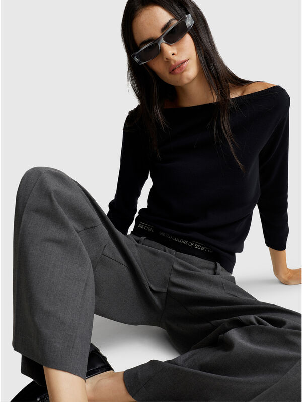 Suéter de cuello barco Mujer