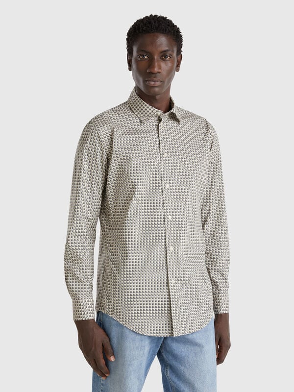 Camisa estampada de algodón orgánico Hombre