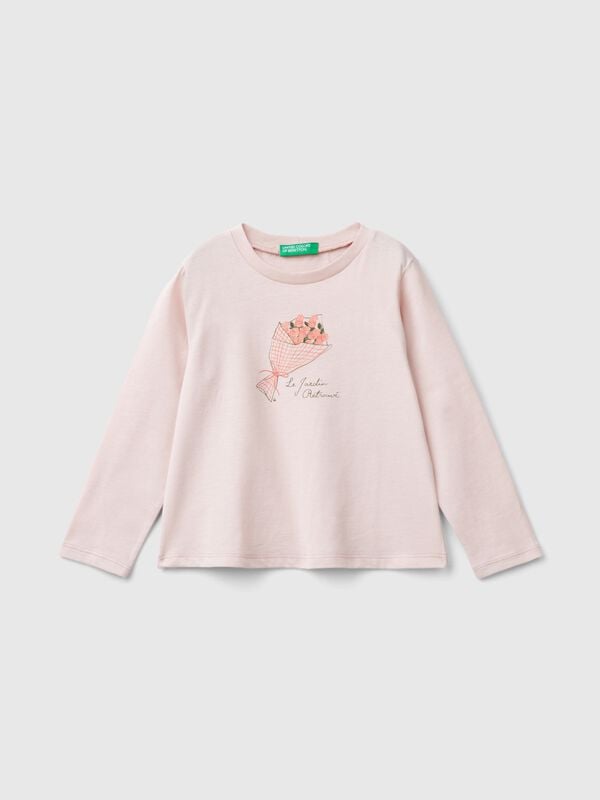 Camiseta con estampado de glitter Niña