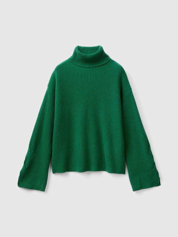 Jersey de cuello cisne con cuello amplio Mujer