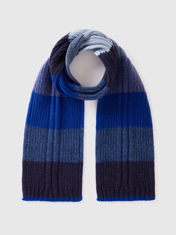 Bufanda de rayas de pura lana Shetland Hombre