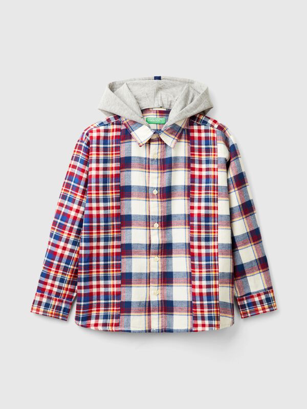 Camisa de tartán con capucha Niño