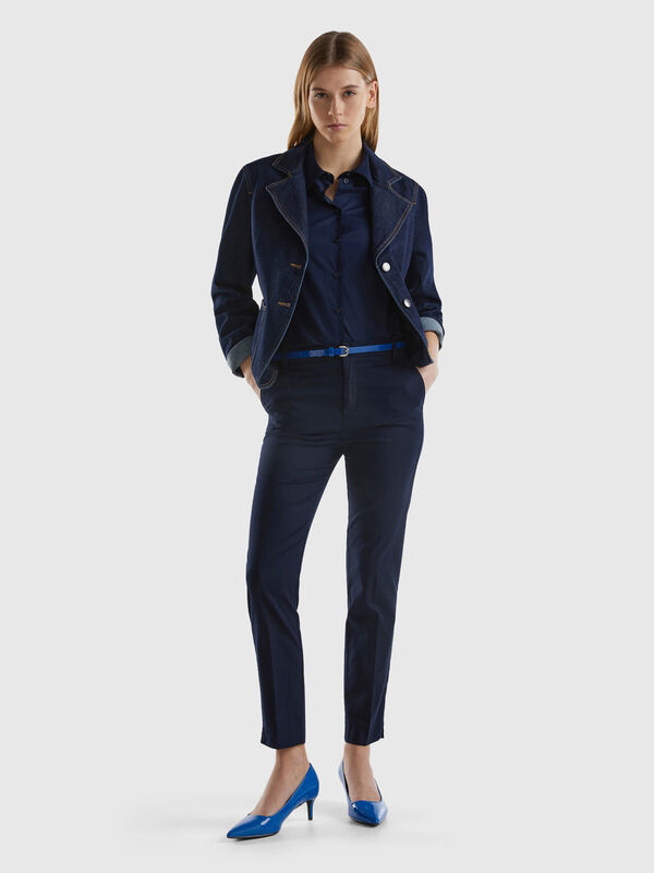 Chinos de algodón elástico Mujer