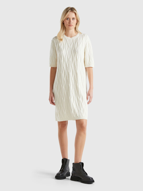 Vestido de punto con rombos Mujer