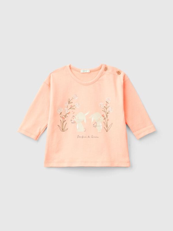 Camiseta de algodón orgánico con estampado Recién nacidos