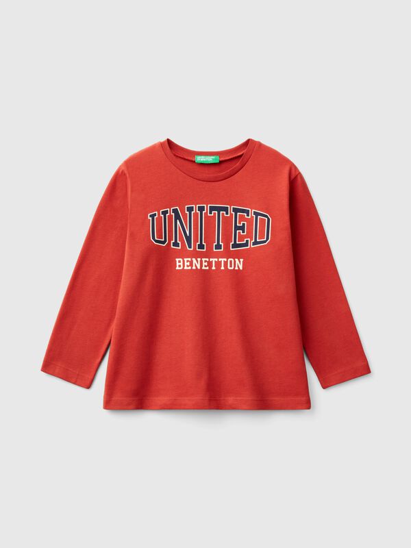 Camiseta de cuello redondo de cálido algodón orgánico Niño