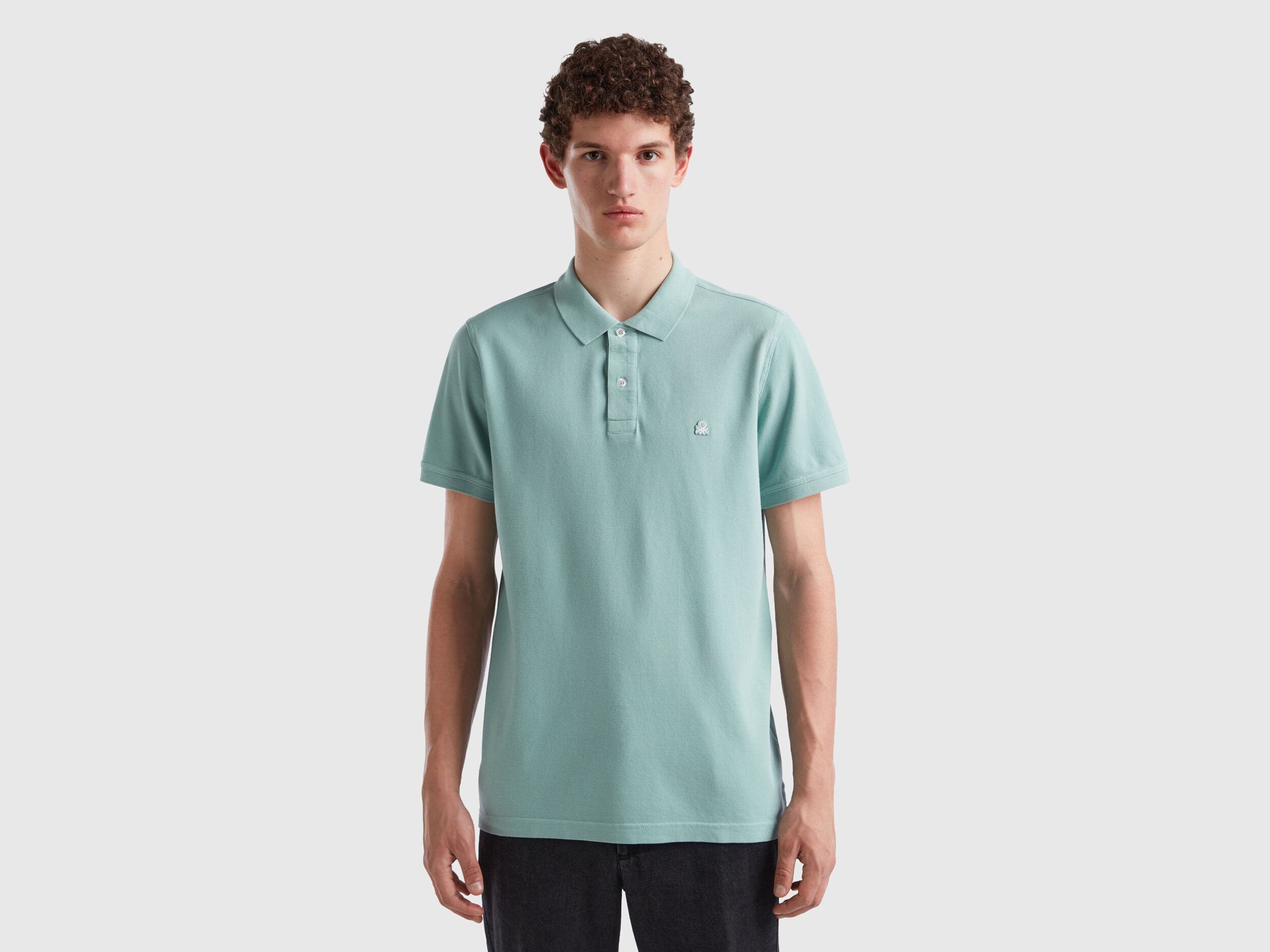 Polo verde claro regular fit Verde Agua Benetton