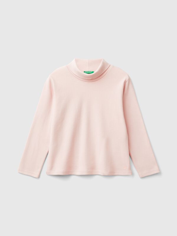 Camiseta de cuello alto de cálido algodón orgánico Niña