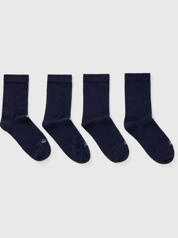 Cuatro pares de calcetines azul oscuro Niño