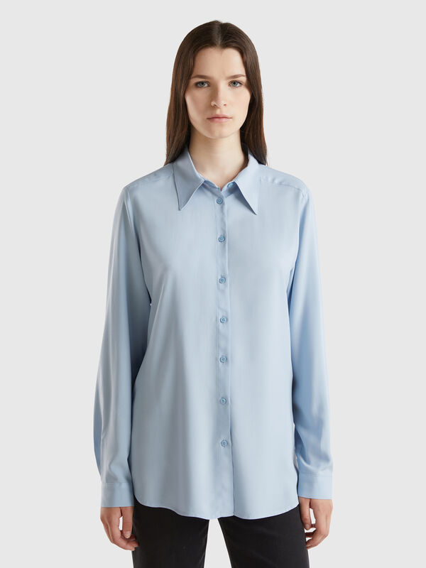 Camisa regular fit de viscosa Mujer