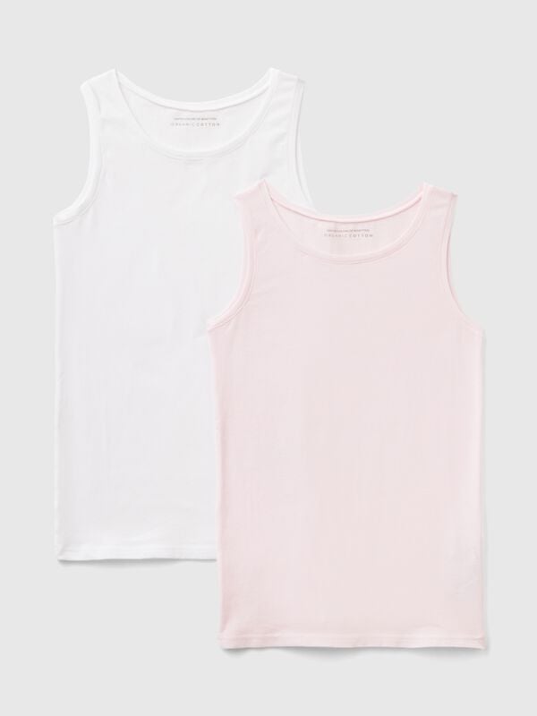 Dos camisetas sin mangas de algodón súper elástico Niña