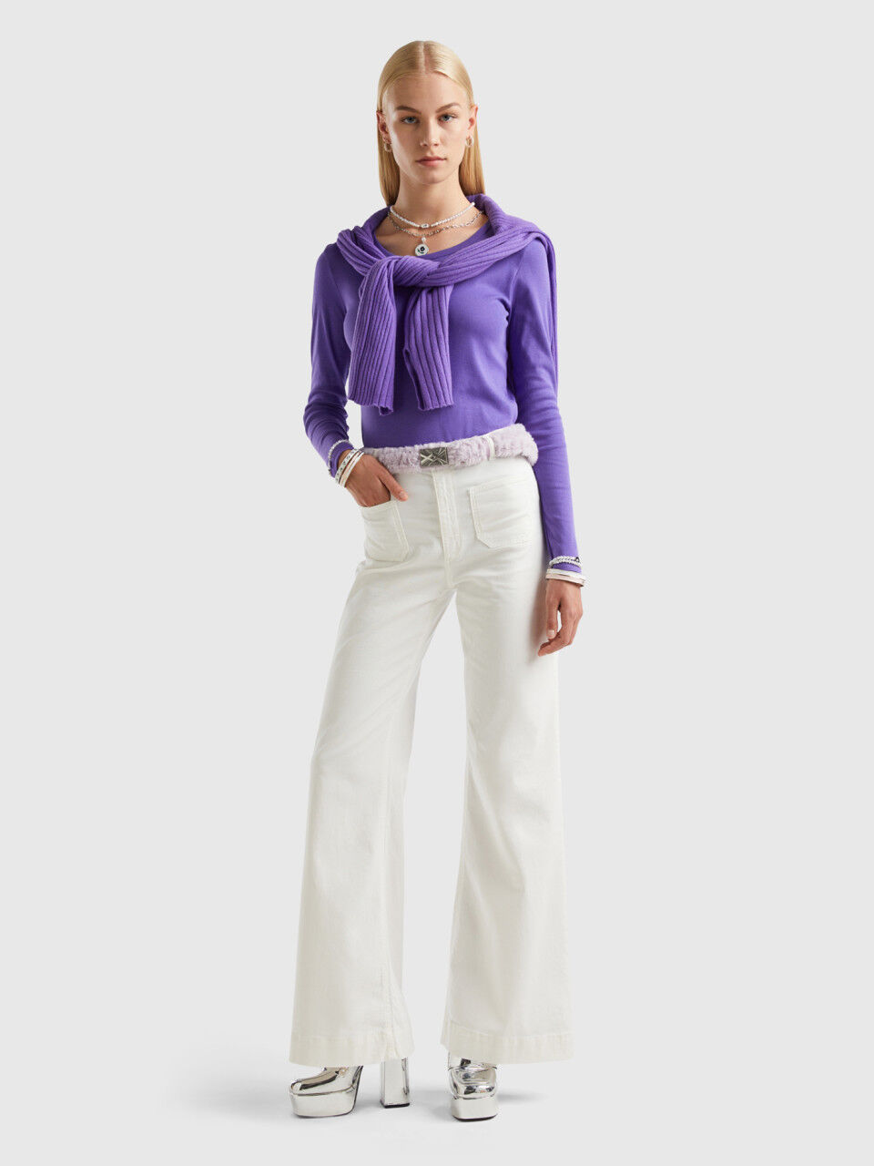 Pantalones de Mujer Chino Regular Slim Anchos