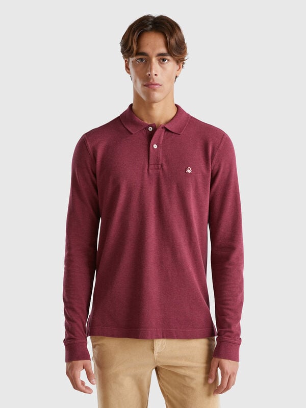 Polo jaspeado de algodón orgánico Hombre