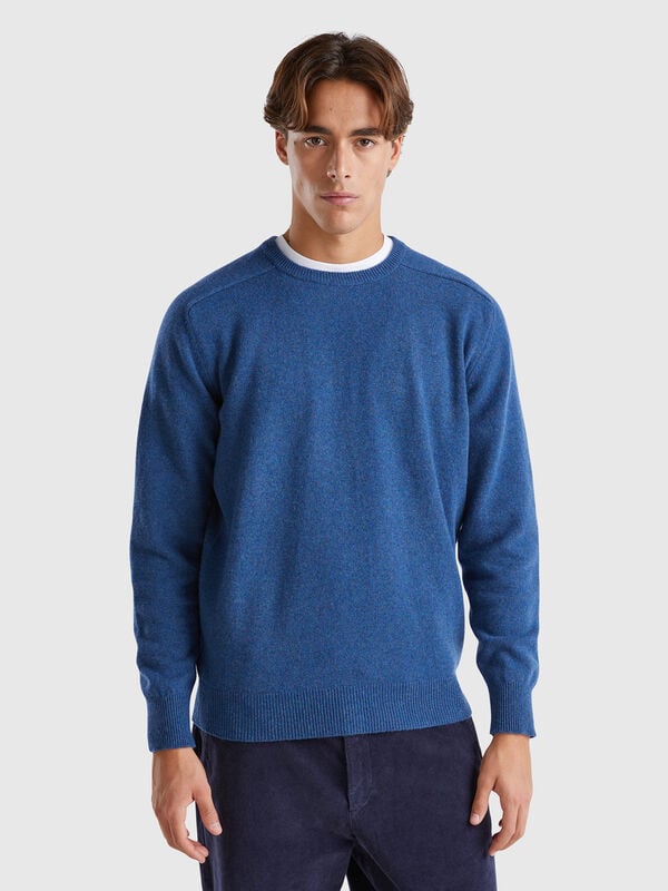 Jersey de cuello redondo de pura lana merina Hombre