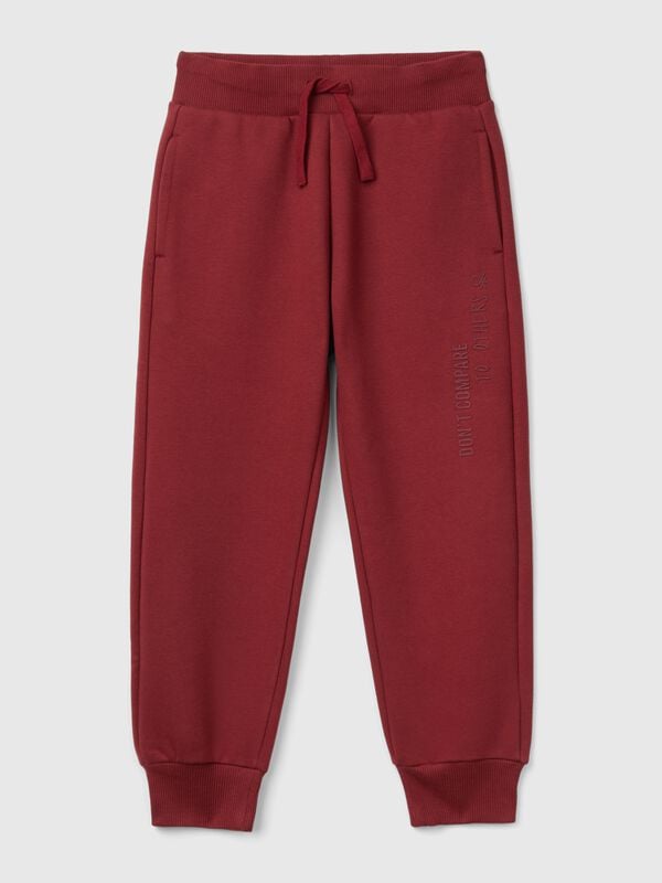 Pantalón de felpa cálida con estampado Niño