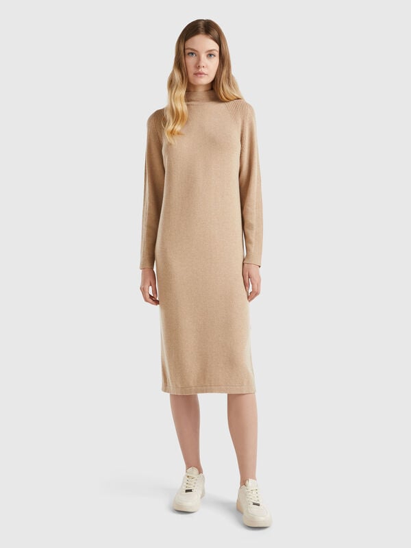 Vestido midi de cachemir mixto Mujer