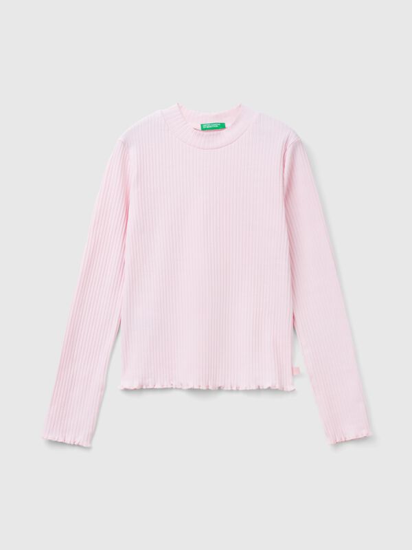 Camiseta slim fit de algodón elástico Niña