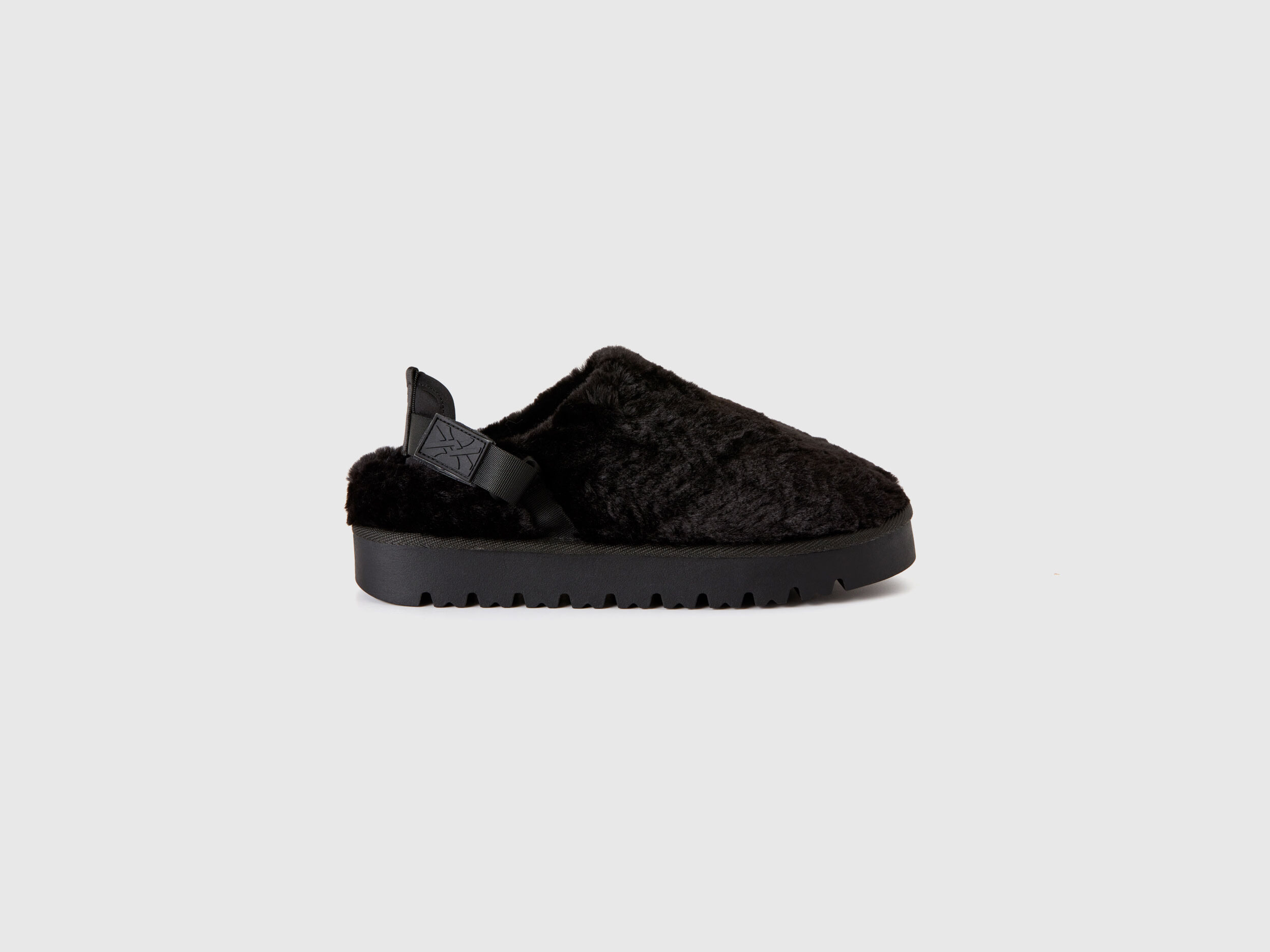 Zuecos de pelo sintético - Negro | Benetton