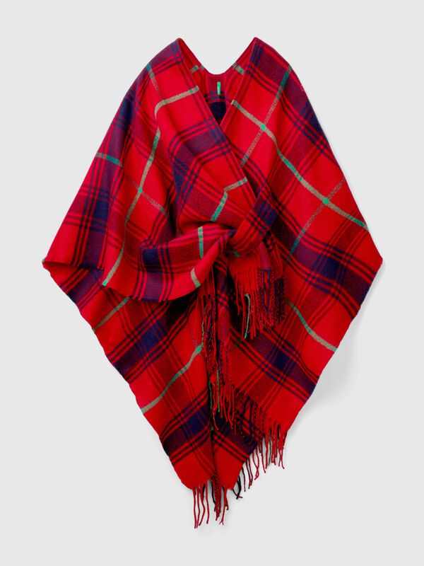 Capa de cuadros de jacquard Mujer