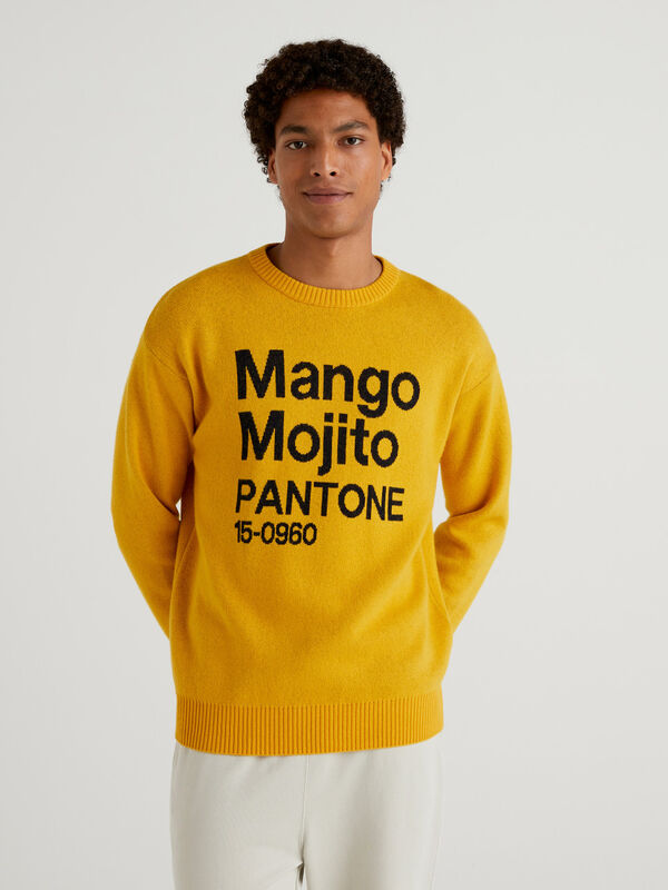Jersey amarillo con grabado BenettonxPantone™ Hombre