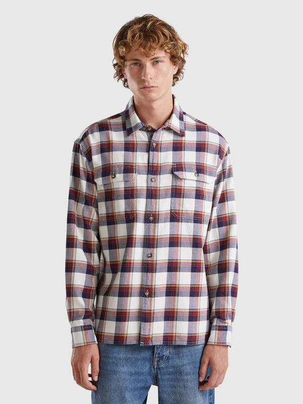 Sobrecamisa de franela de tartán Hombre