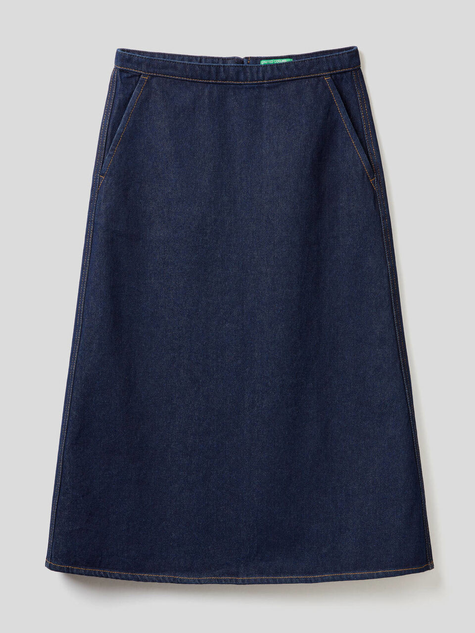 Falda midi en denim de 100 % algodón image number 1