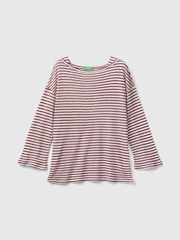 Camiseta de rayas con manga francesa Camiseta de rayas con manga francesa Mujer