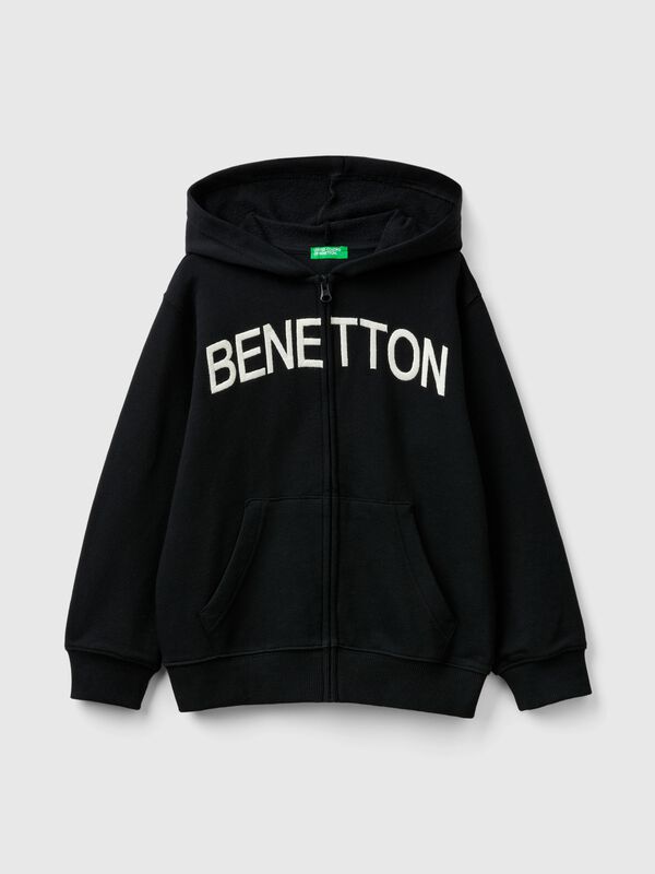 Sudadera con cremallera y bordado de logotipo Niño