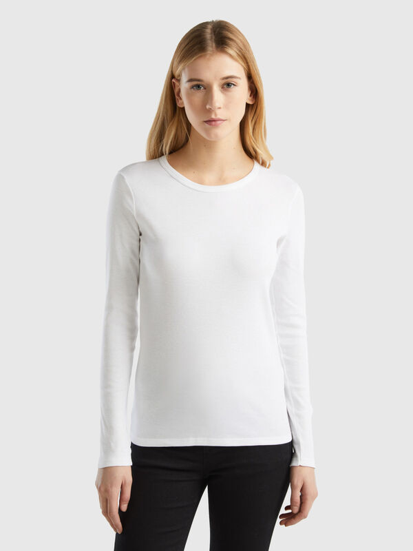 Camiseta de manga larga de algodón puro Mujer