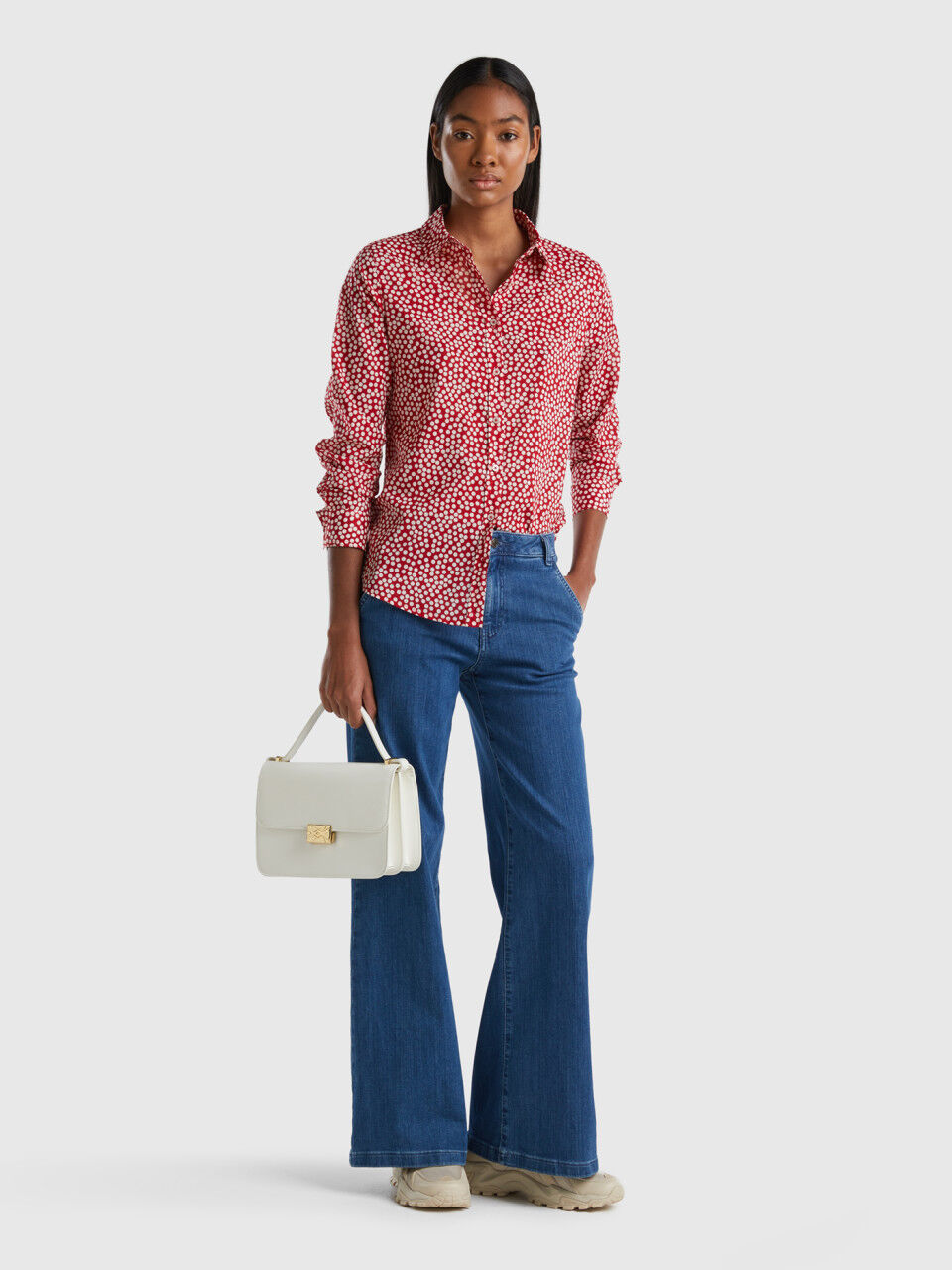 Camisa roja lunares blancos new arrivals