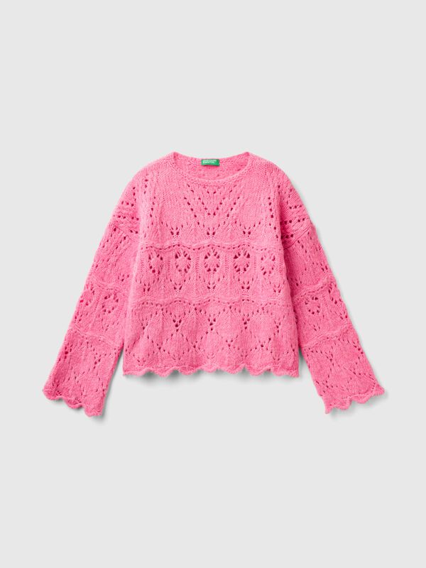 Jersey con efecto encaje Niña