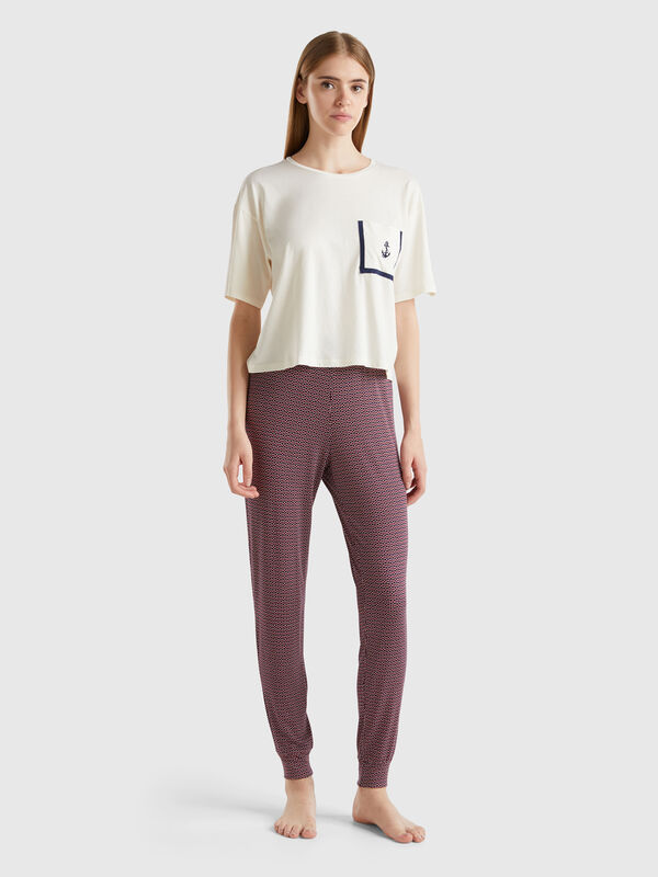 Pantalón de viscosa  elástica Mujer