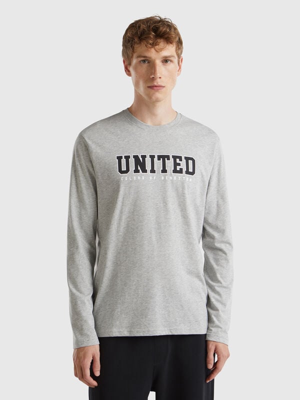 Camiseta de manga larga con estampado de logotipo Hombre