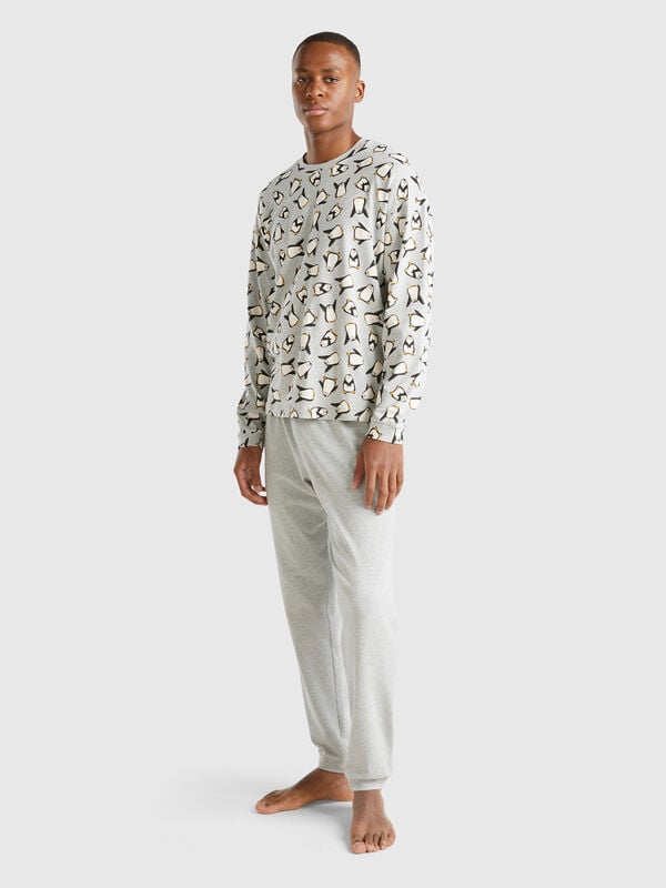 Pijama con estampado de pingüinos Hombre