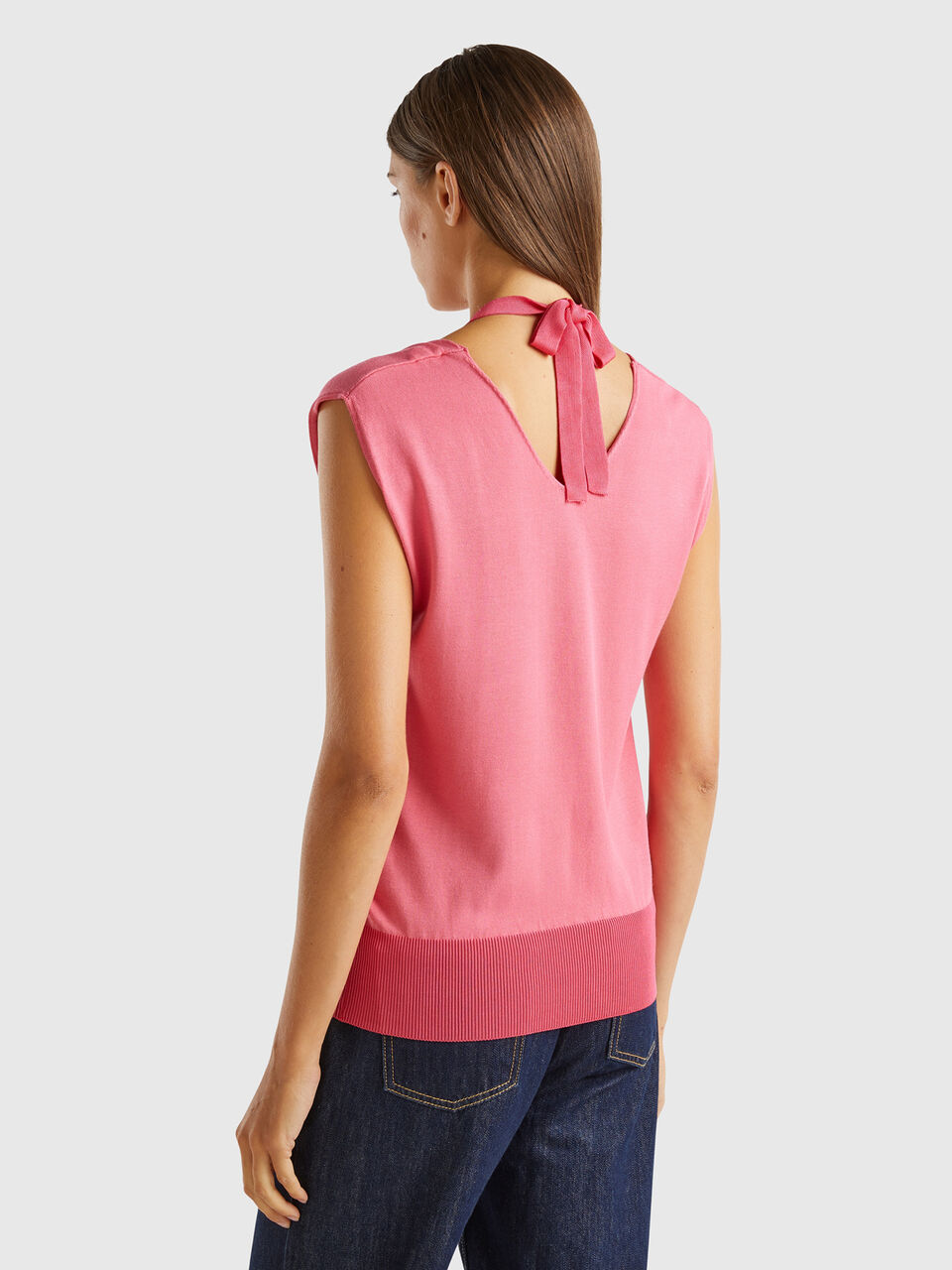 V NECK SWEATER H/S Mujer image number null